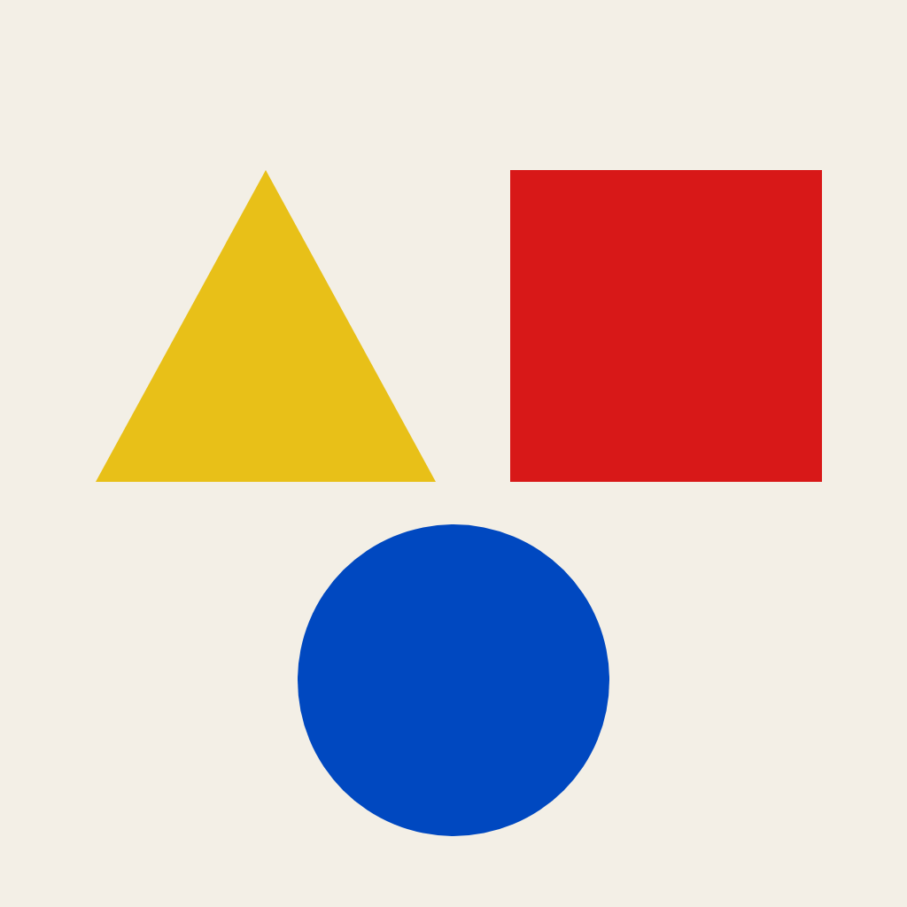 Square profile picture — the triad on paper